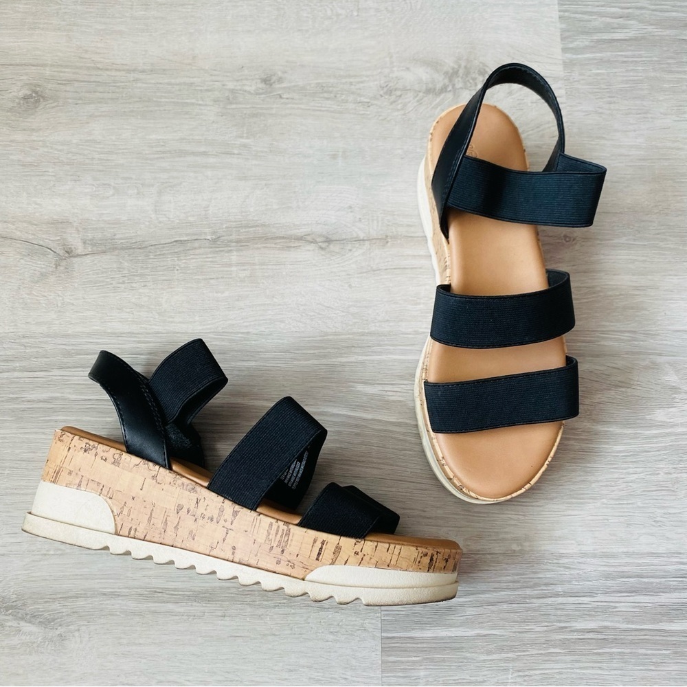 Universal Thread Elliot Strappy Platform Sandals Black Sz 8